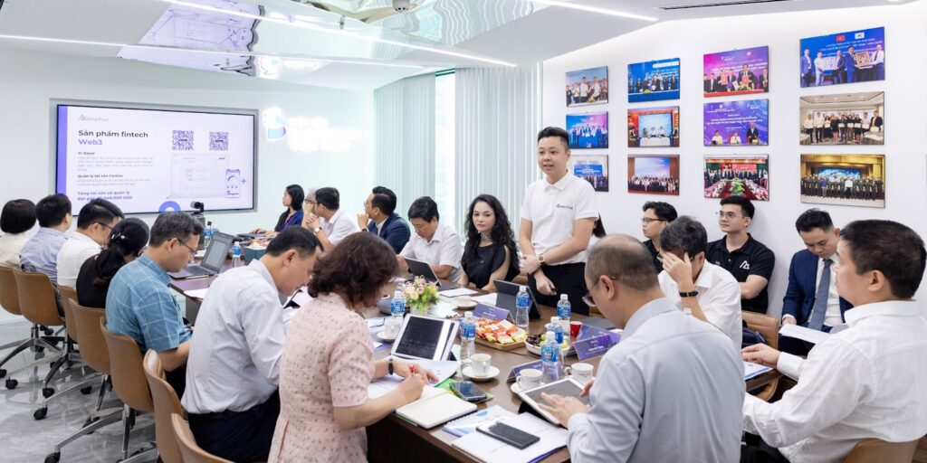 Mr. Tran Huyen Dinh, Founder and CEO of AlphaTrue, shared insights about the company's activities with National Assembly delegates on July 11, 2024.