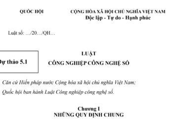 Dự thảo Luật Công nghiệp Công nghệ số Bản 5.1